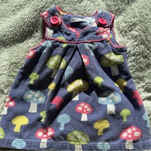 Baby Boden Girls 3 - 6 Months Vibrant Mushroom Dress Jumper